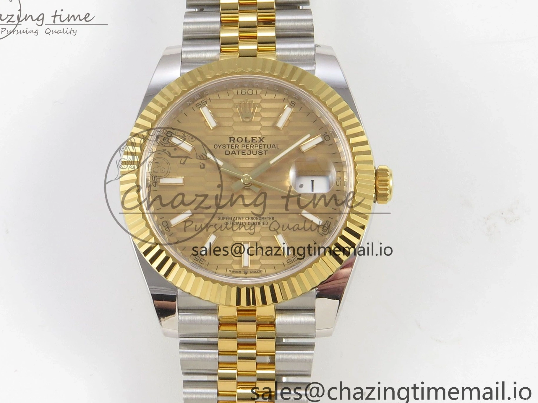 0226 TravelReady DateJust 41 126333 SS YG ARF 1:1 Best Edition YG Texture Stick Dial on Jubilee Bracelet SH3235 (Weighted) 217